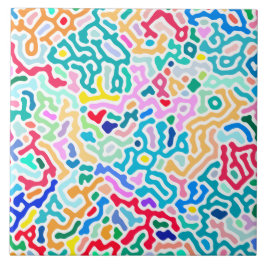 Elegant polka dots - Ocean Blue en White Tegeltje