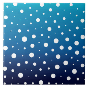 Elegant polka dots - Ocean Blue en White Tegeltje