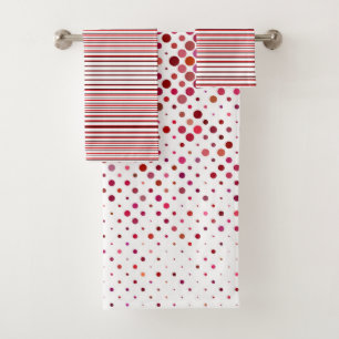 Elegant Polka Dots Parallel Lines Grafisch Patroon Bad Handdoek