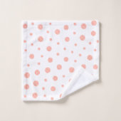Elegant polka dots - Soft Pink Gold White Bad Handdoek (Wasdoekje)