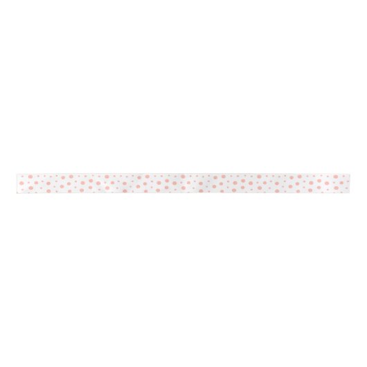 Elegant polka dots - Soft Pink Gold White Satijnen Lint (Voorkant)