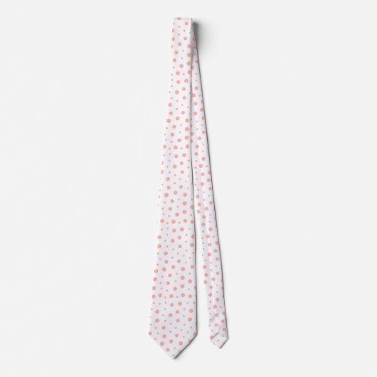 Elegant polka dots - Soft Pink Gold White Stropdas (Voorkant)