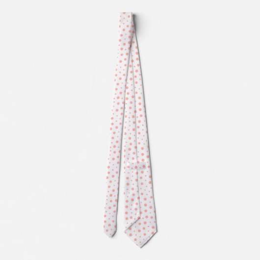 Elegant polka dots - Soft Pink Gold White Stropdas (Achterkant)