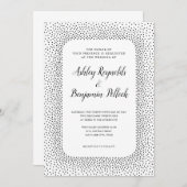Elegant Polka Dots Wedding Invitation Kaart (Voorkant / Achterkant)