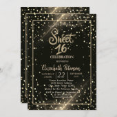 Elegant Polka Dots, weet 16 Party Kaart (Voorkant / Achterkant)