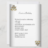 Elegant Polka Dots White Black Gold Party Kaart (Achterkant)