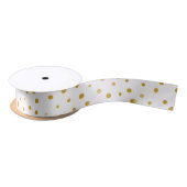 Elegant polka dots - White Gold Satijnen Lint (Spoel)