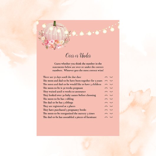 Elegant pomkin over of onder Baby shower Kaart