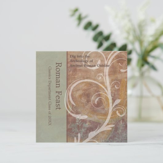 Elegant Pompeii Reds, Groenen Romeinse feesten Kaart (Staand voorkant)