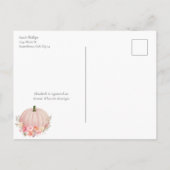 Elegant pompoen baby meisje douche Roos goud Aankondigingskaart (Achterkant)