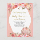 Elegant pompoen baby meisje douche Roos goud Aankondigingskaart (Voorkant)