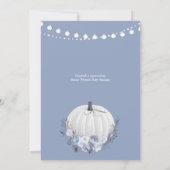 Elegant pompoen Baby shower Dusty Blue Kaart (Achterkant)