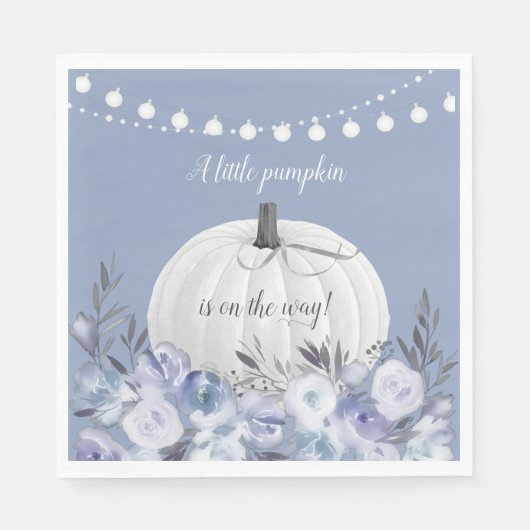Elegant pompoen Baby shower Dusty Blue Servet (Voorkant)