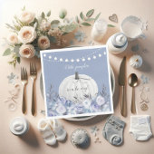 Elegant pompoen Baby shower Dusty Blue Servet