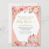 Elegant pompoen Baby shower Roos goud Kaart (Voorkant)