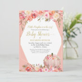 Elegant pompoen Baby shower Roos goud Kaart (Staand voorkant)