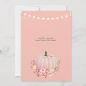 Elegant pompoen Baby shower Roos goud Kaart (Achterkant)