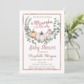 Elegant pompoen, bladeren, Lijst Roos Gold Baby sh Kaart (Staand voorkant)