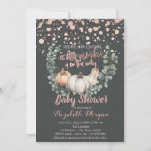 Elegant pompoen, bladeren, Roos Baby shower Kaart (Voorkant)