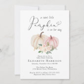 Elegant pompoen bloemenmeisje Baby shower Kaart (Voorkant)