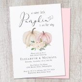 Elegant pompoen bloemenmeisje Baby shower Kaart