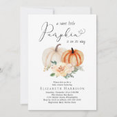 Elegant pompoen bloemenWaterverf Baby shower Kaart (Voorkant)