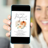 Elegant pompoen bloemenWaterverf Baby shower Kaart