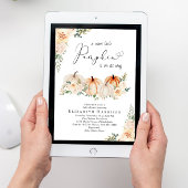 Elegant pompoen bloemenWaterverf Baby shower Kaart