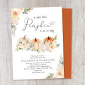 Elegant pompoen bloemenWaterverf Baby shower Kaart