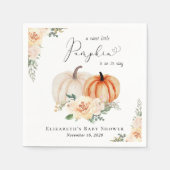 Elegant pompoen bloemenWaterverf Baby shower Servet (Voorkant)