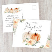 Elegant pompoen bloemenWaterverf Baby shower Uitnodiging Briefkaart