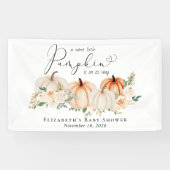 Elegant pompoen bloemig Baby shower welkom Spandoek (Horizontaal)