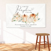 Elegant pompoen bloemig Baby shower welkom Spandoek