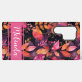 Elegant Pompoen en bloemen herfst patroon Samsung Galaxy Hoesje (Achterkant horizontaal)