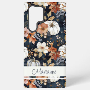 Elegant Pompoen en bloemen herfst patroon Samsung Galaxy Hoesje