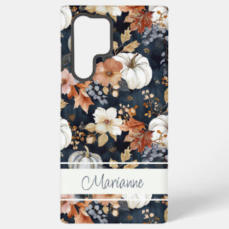 Elegant Pompoen en bloemen herfst patroon Samsung Galaxy Hoesje