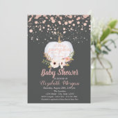 Elegant pompoen, Floral, Roos Gold Baby shower Kaart (Staand voorkant)