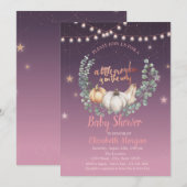 Elegant pompoen, Floral, String Lights Baby shower Kaart (Voorkant / Achterkant)