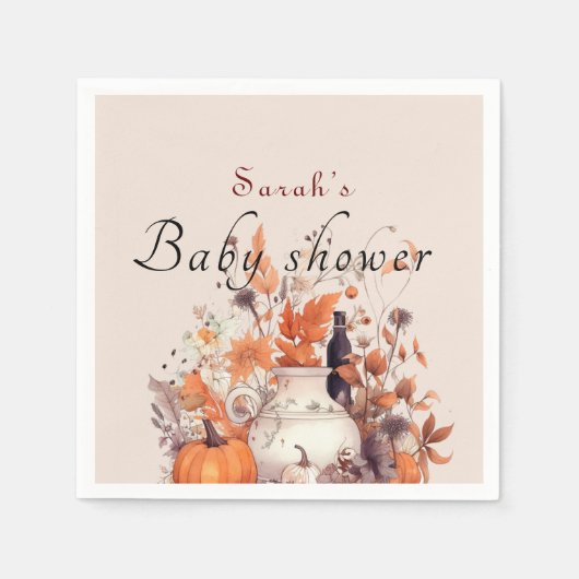 Elegant pompoen herfst Baby shower Servet (Voorkant)