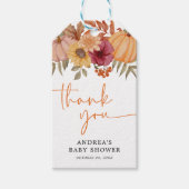 Elegant pompoen herfst Herfst bloem Baby shower Cadeaulabel (Voorkant)