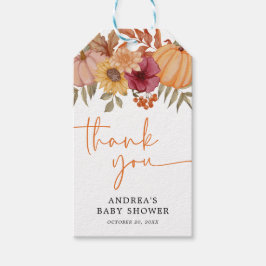 Elegant pompoen herfst Herfst bloem Baby shower Cadeaulabel