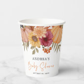 Elegant pompoen herfst Herfst bloem Baby shower Papieren Bekers (Voorkant)