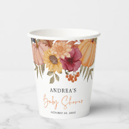 Elegant pompoen herfst Herfst bloem Baby shower Papieren Bekers
