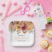 Elegant pompoen herfst Herfst bloem Baby shower Papieren Bordje (Feest)