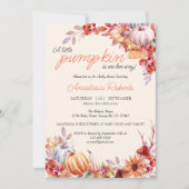 Elegant pompoen Herfst herfst bloemenBaby shower Kaart (Voorkant)