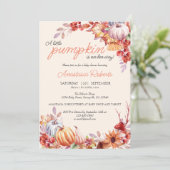 Elegant pompoen Herfst herfst bloemenBaby shower Kaart (Staand voorkant)
