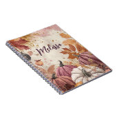 Elegant pompoen herfst patroon notitieboek (Rechterzijde)