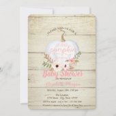 Elegant pompoen, houtextuur, Baby shower van hout Kaart (Voorkant)
