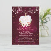 Elegant pompoen, lampjes, Baby shower van Floral B Kaart (Staand voorkant)