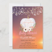 Elegant pompoen, lampjes, Baby shower van Floral T Kaart (Voorkant)